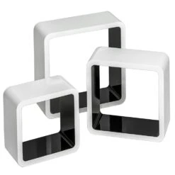 Tectake Würfel Wandregal Lena - Schwarz/weiß - 403182