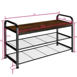 Tectake Schuhregal Southampton 91x36x55cm - Industrial Dunkelbraun - 404285 -Tectake f8a247cf 1b8e 4cd4 b04a de4f59df6219