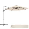 Tectake Sonnenschirm Ampelschirm Ø 300cm Mit Fußpedal Und Schutzhülle - Beige - 403133