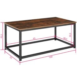 Tectake Couchtisch Lynch 100x55x45,5cm - Industrial Dunkelbraun - 404449 -Tectake fb5713cb 66db 4505 a1bd 347ea52b5bc2