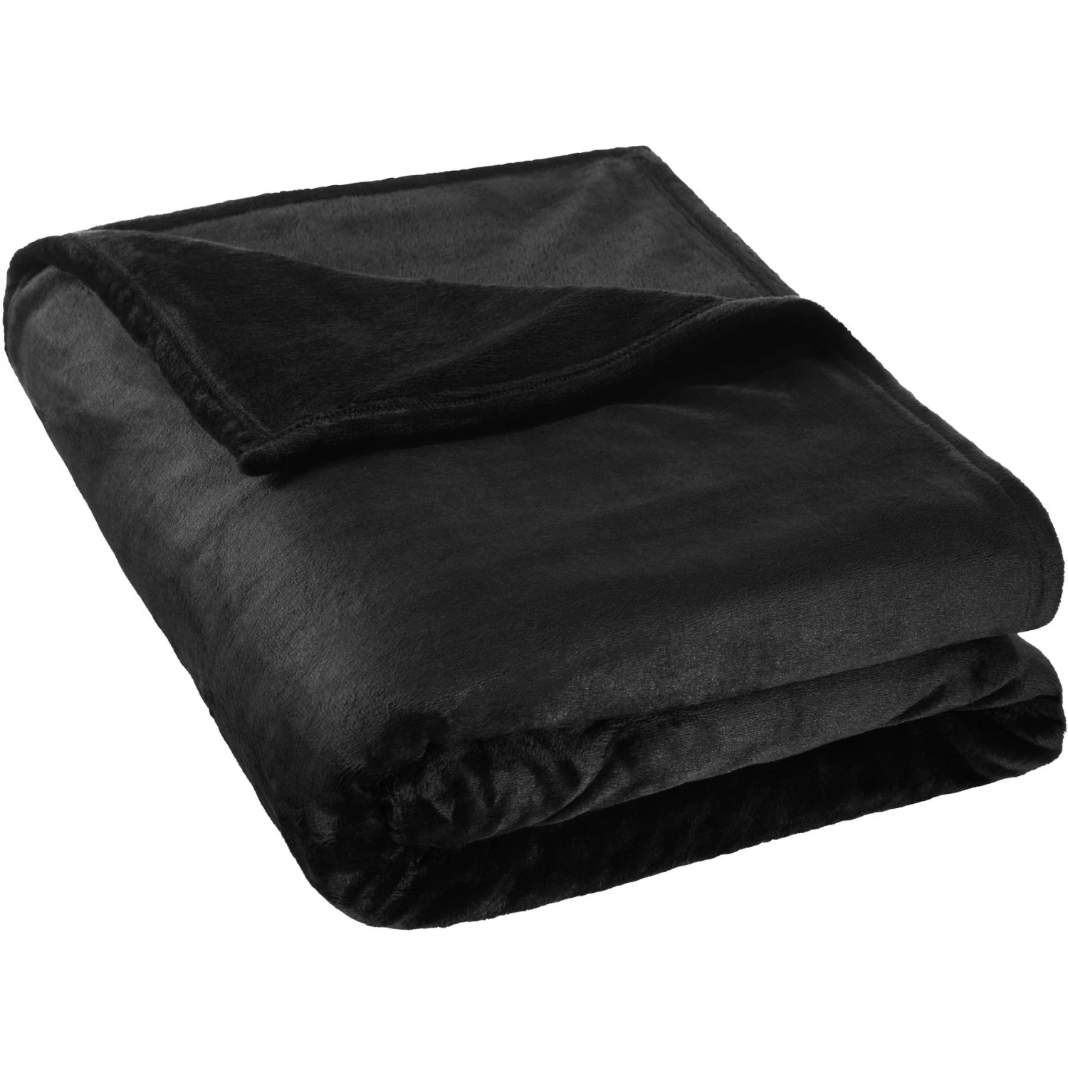 2 Kuscheldecken Polyester 220x240cm - Schwarz 4 2 Kuscheldecken Polyester 220x240cm - Schwarz – Bild 4