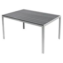 Tectake Aluminium Gartentisch Bianca Höhenverstellbare Füße 150x90x74,5cm - Silber/grau - 404402 -Tectake fefe9c82 6768 4e48 8b17 179f9e8cc183